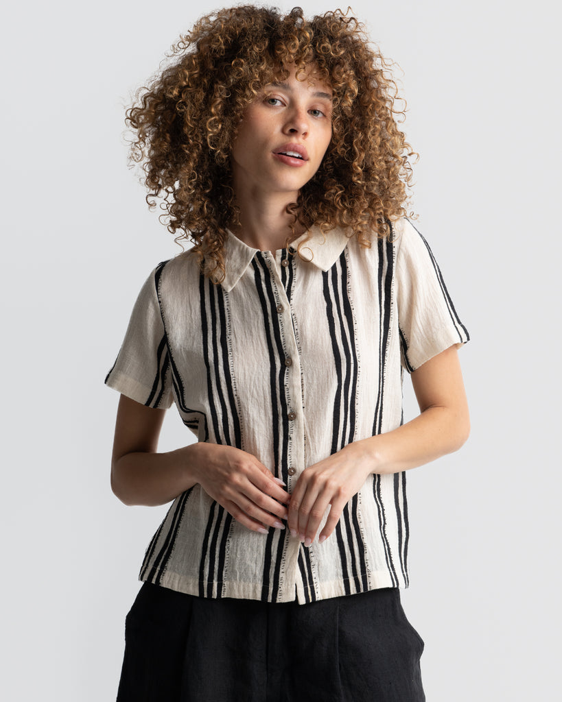 Hand Embellished Striped Shirt, best eco clothing brands, best ethical clothing brands, organic clothes online, organic cotton shirt women's, women's cotton clothing store, 100 cotton clothing, organic cotton shirt women's, organic jackets women's, simplistic outfits, best minimalist fashion brands