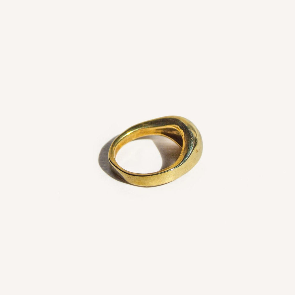 Introducing our elegant Solid 14k Gold Dome Pinky Ring, a refined piece handcrafted in wax with a small oval shape, perfect for your pinky finger. Available in brass or silver and designed in sizes 3-7, this ring embodies a timeless sophistication. Explore the versatility of this uniquely crafted piece that adds a touch of elegance to any style.