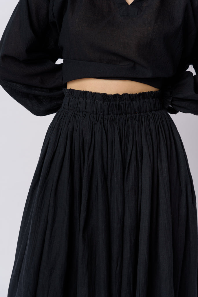 Classic black pull-on skirt, most sustainable clothing brands, popular sustainable clothing brands, organic cotton clothing, organic women's clothing, cotton all clothing store, women's cotton clothing online, women's cotton clothing store, organic cotton women's clothing, black minimalist clothing, minimalist clothing designers