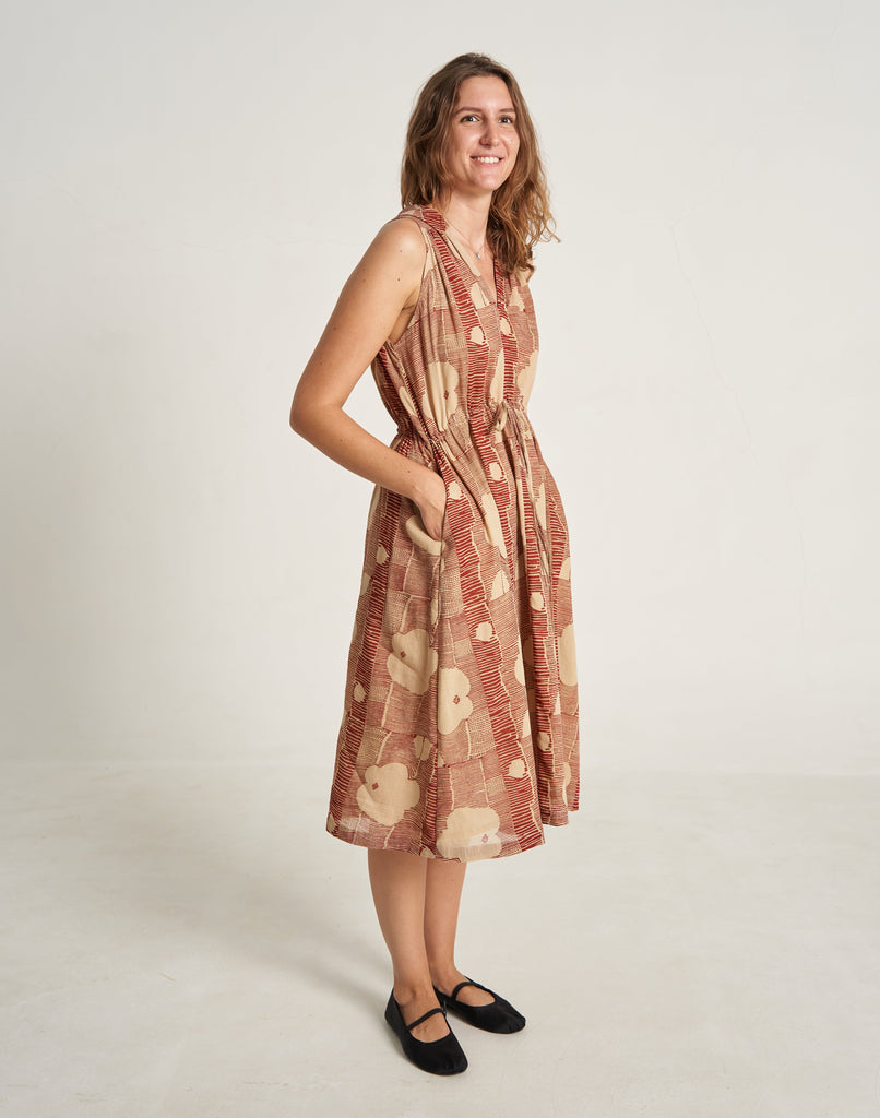 Buy Crimson Wildflower Whimsy Dress With SIde Pocket Online For Women