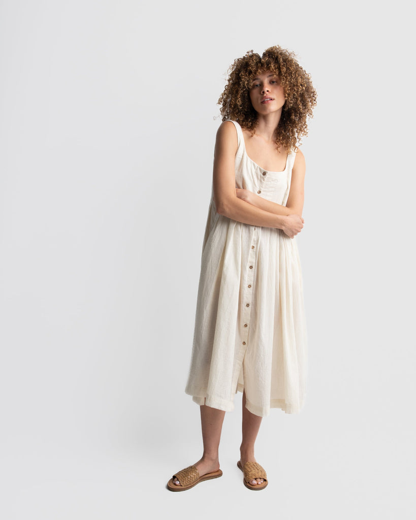 Romantic White Midi Dress, high quality ethical clothing, list of sustainable brands, best organic and sustainable clothing brands, certified organic clothing, best organic clothing, cotton clothing brands, eco friendly women's clothing, ethical women's clothing, minimal shop online, minimalism brand